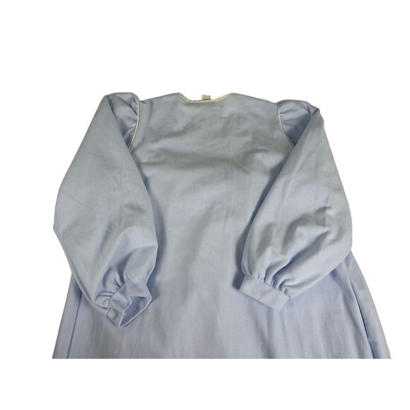 Vintage Vandemere Housecoat Robe Women M 12-14 Blue V-Neck Embroidered Full Zip - Picture 6 of 7